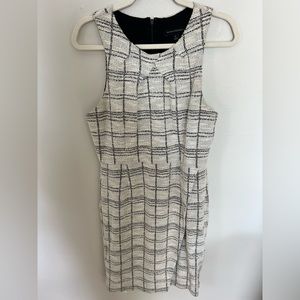 Banana Republic Black/Cream/Tan Plaid Dress